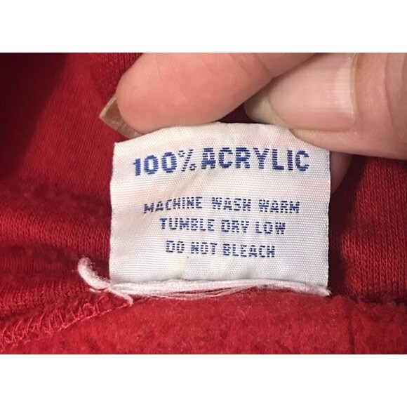 Washington DC United States Of America Embroidered Red Sweatshirt Hoodie Sz M - Picture 7 of 7